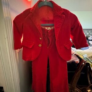 Sears Winnie the Pooh  Red Kids Corduroy Jacket and Pants Matching Set